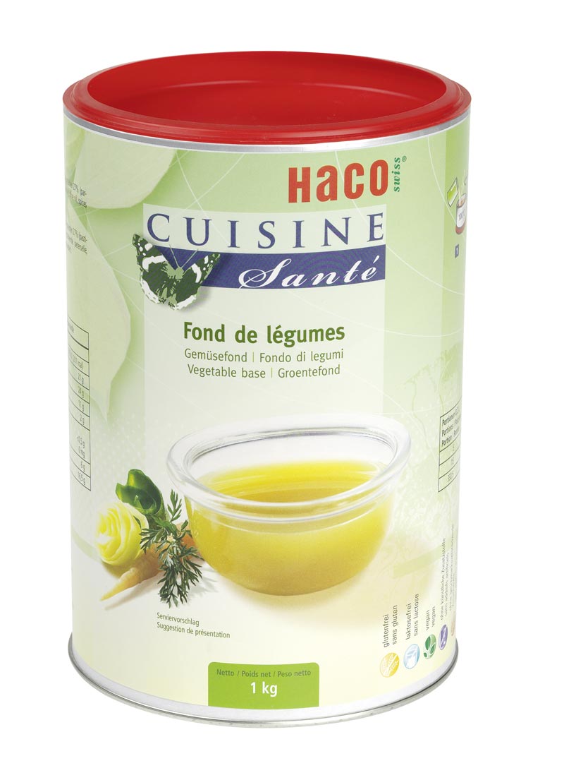 Vegetable Stock 1 kg Cuisine Santé - naturally enjoyable. 100 % vegetable. Base product with a relative dark color and strong vegetable bouquet, slightly salted. All Cuisine Santé products are 100 % natural and guaranteed to be gluten-free and lactose-free. Moreover, the recipes do not contain any ingredients with allergenic potential.